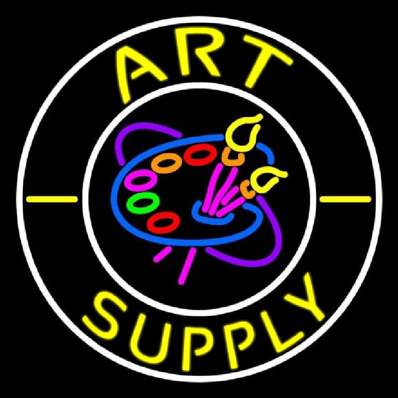Circle Art Supply With Logo Neonskylt