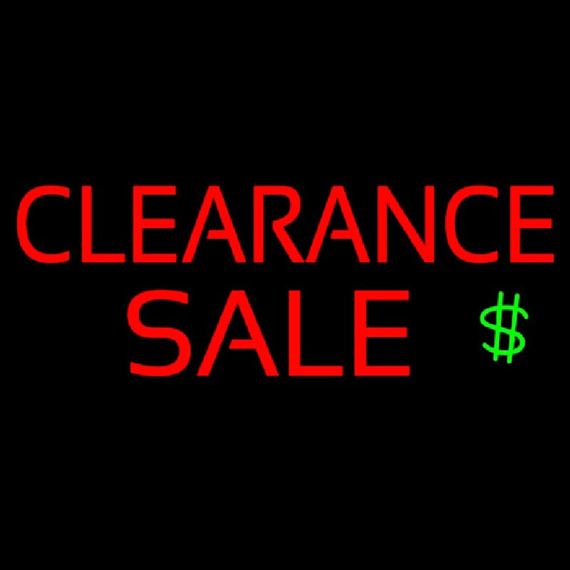 Clearance Sale With Dollar Logo Neonskylt