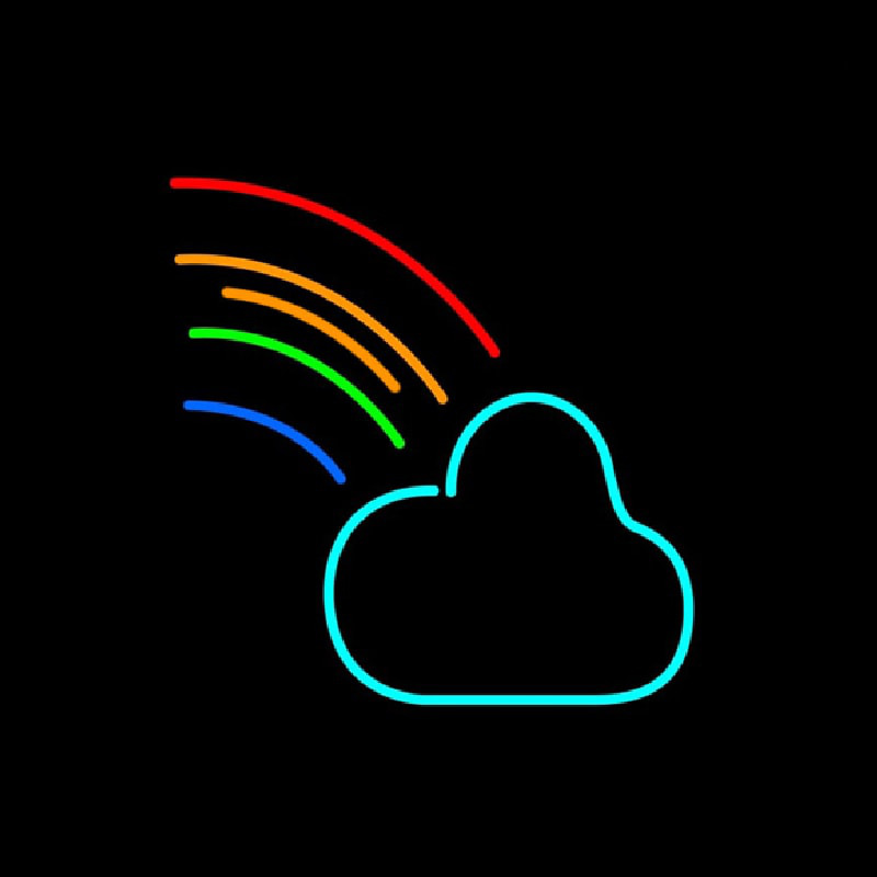 Cloud With Rainbow Neonskylt