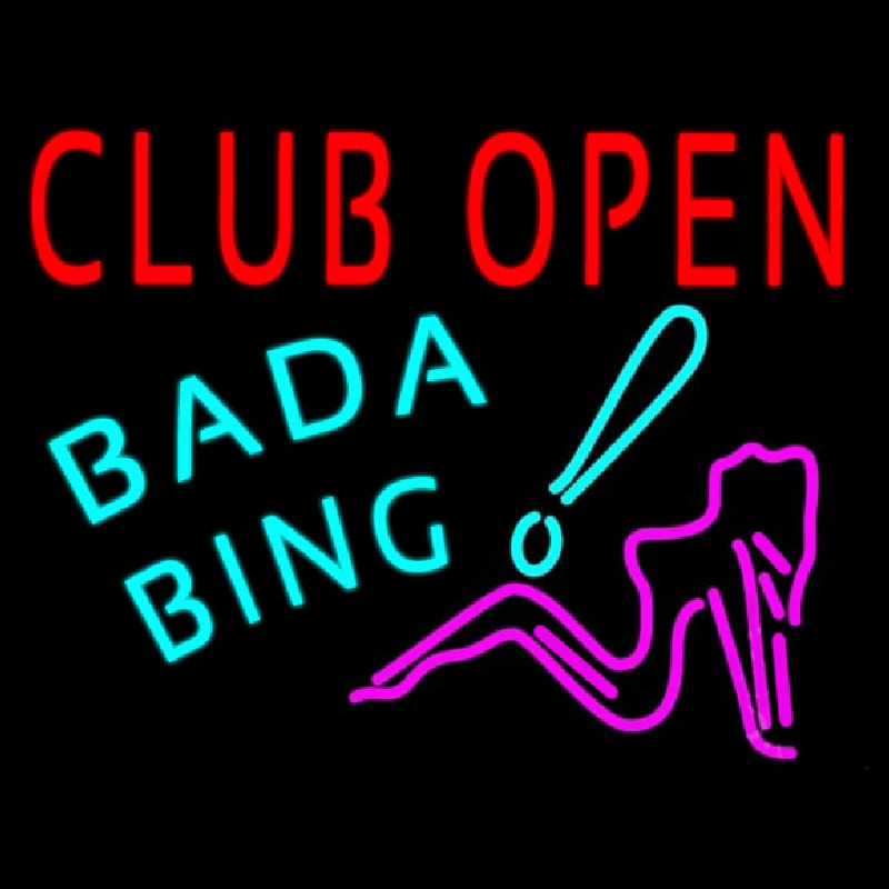 Club Open Bada Bing Neonskylt