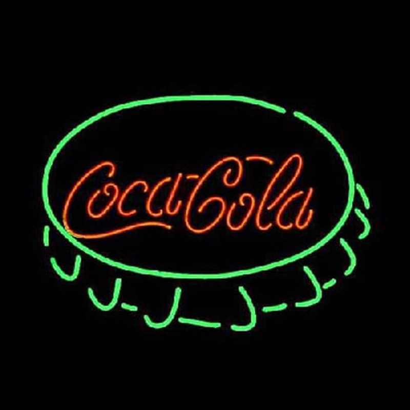 Coca Cola Cap Öl Bar Öppet Neonskylt