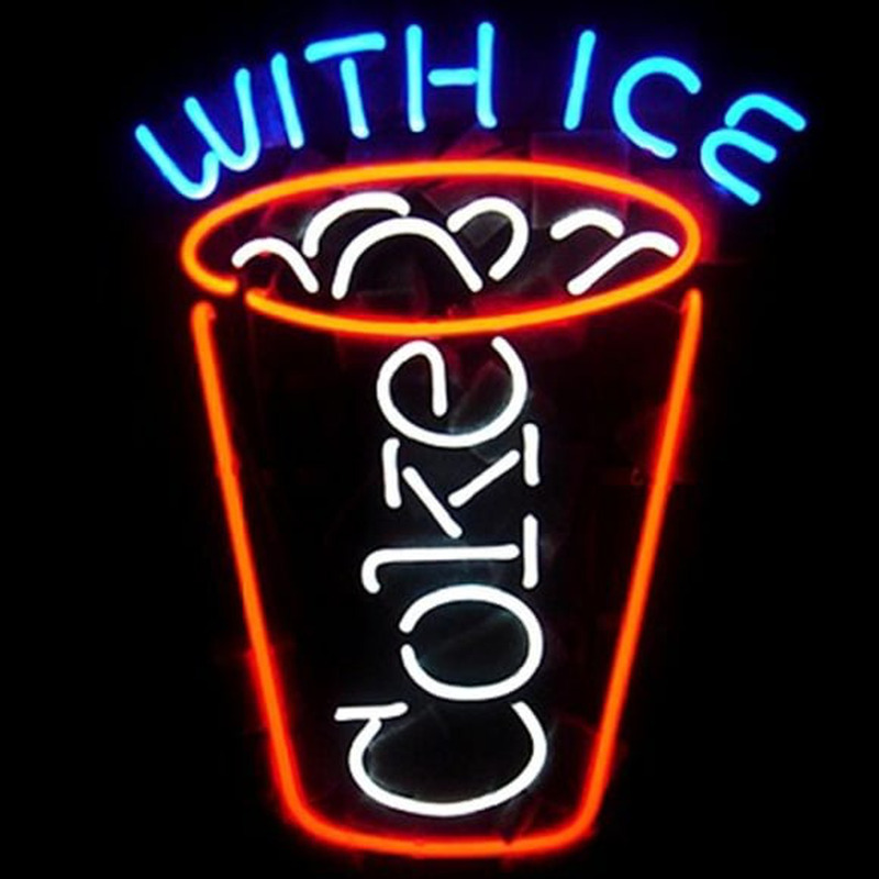 Coca Cola Coke With Ice Beer Bar Neon Light Sign Neonskylt