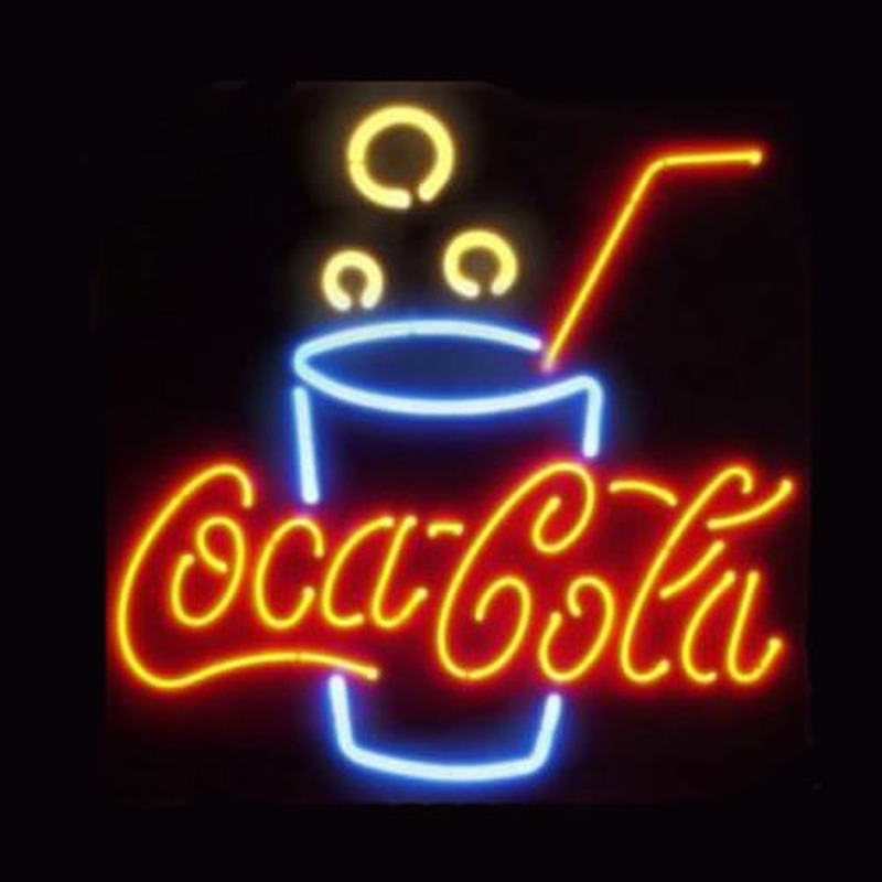Coca Cola Glas Öl Bar Öppet Neonskylt