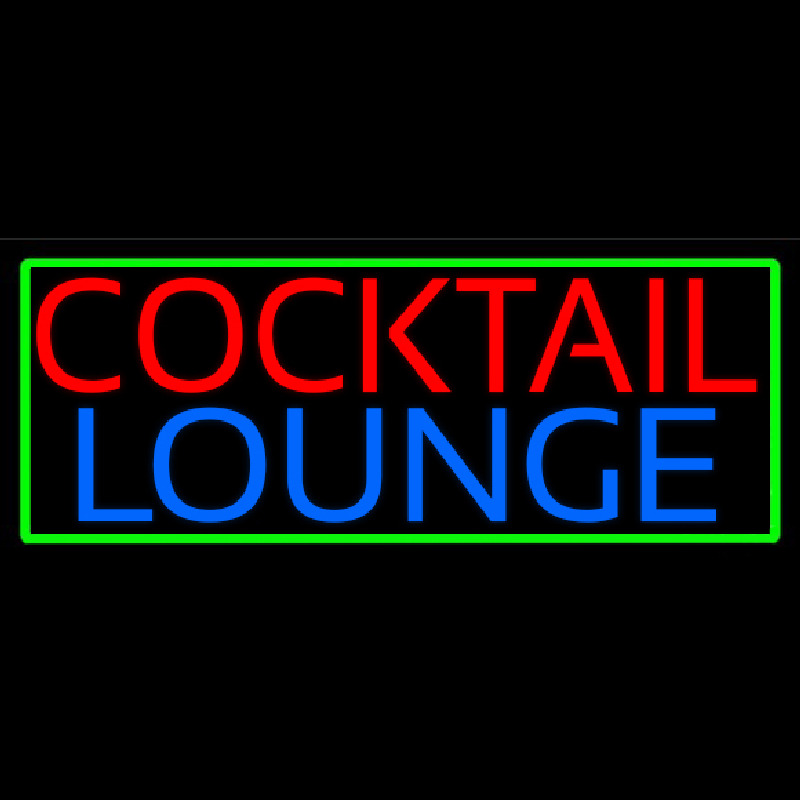 Cocktail Lounge With Green Border Neonskylt