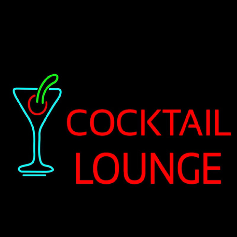 Cocktail Lounge With Martini Glass Neonskylt