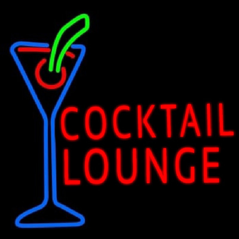 Cocktail Lounge With Martini Neonskylt