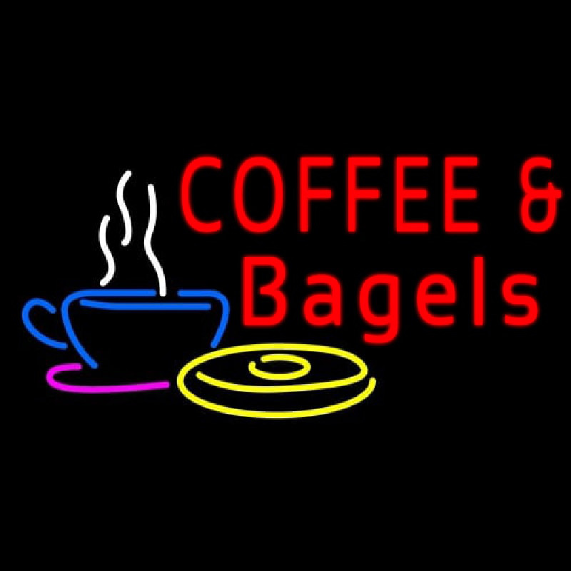 Coffee Bagels Neonskylt