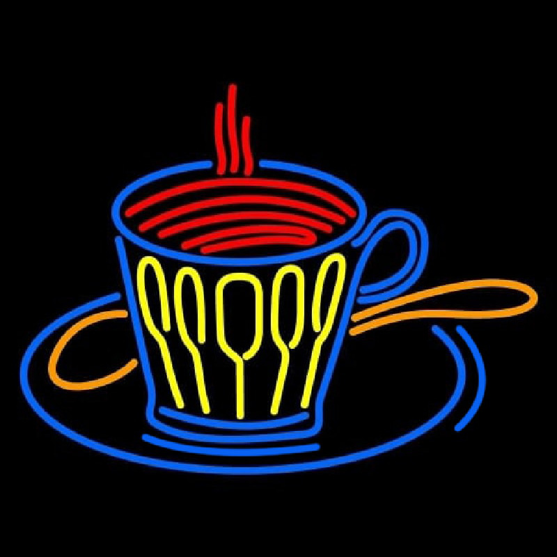 Coffee Cup With Spoon Neonskylt