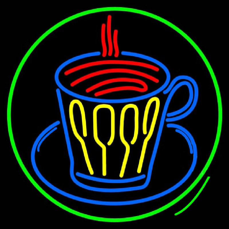 Coffee Glass With Spoon Neonskylt