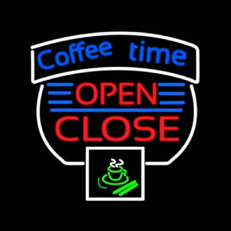 Coffee Time Open Close Neonskylt