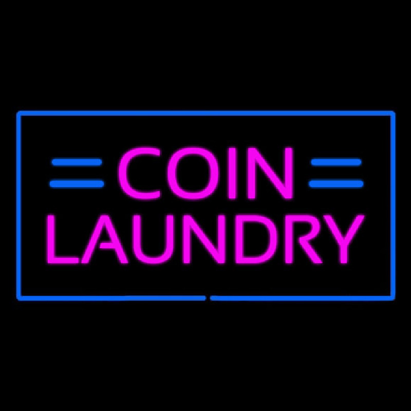 Coin Laundry With Blue Border Neonskylt