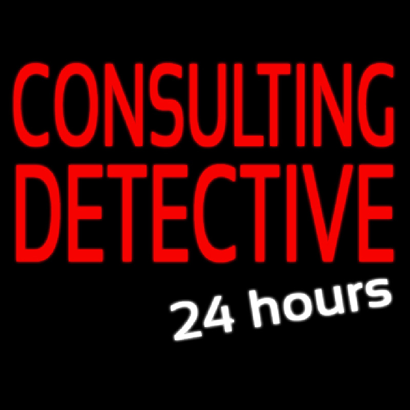 Consulting Detective 24 Hours Neonskylt