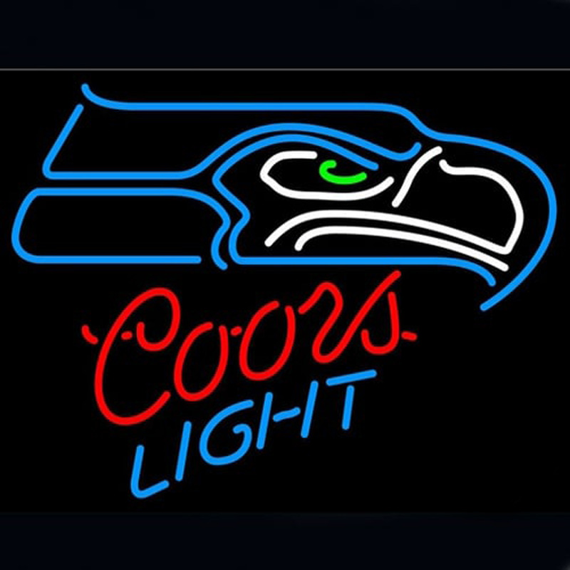 Coors  Seattle Seahawks Öl Bar Öppet Neonskylt
