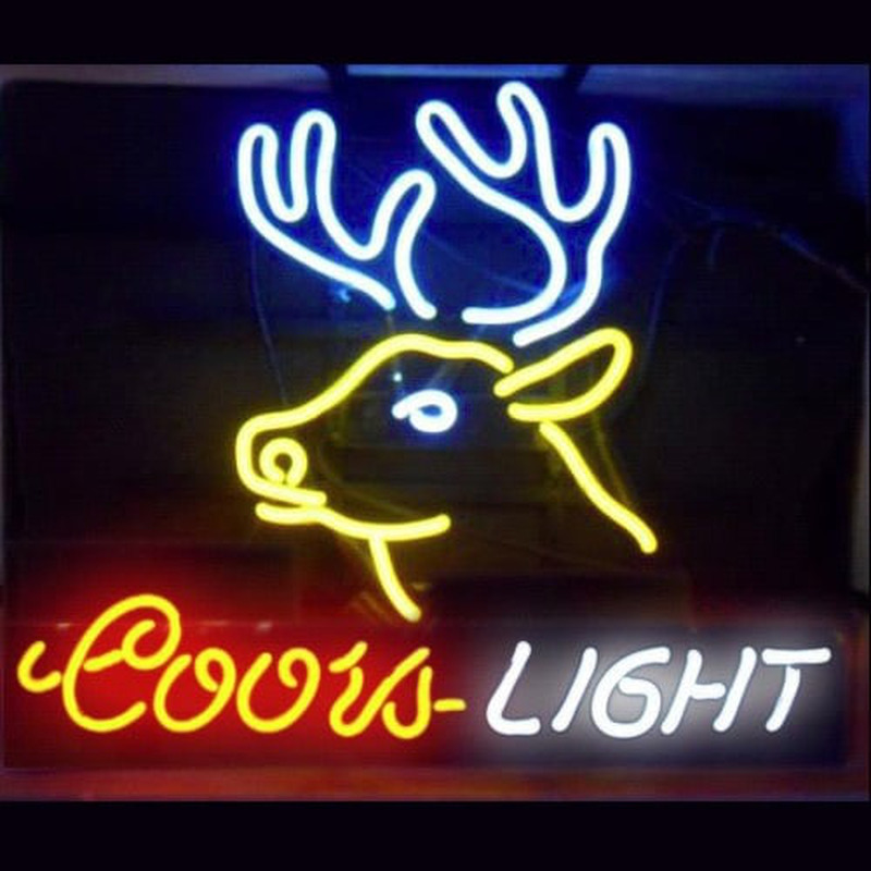 Coors Deer Öl Bar Öppet Neonskylt