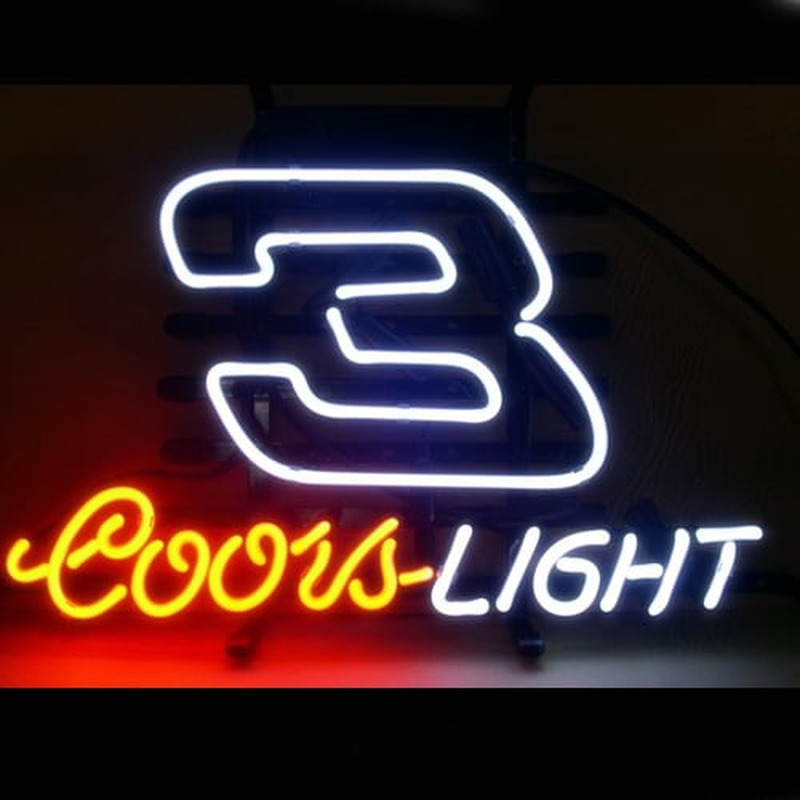 Coors Nascar #3 Dale Earnhardt Öl Bar Öppet Neonskylt