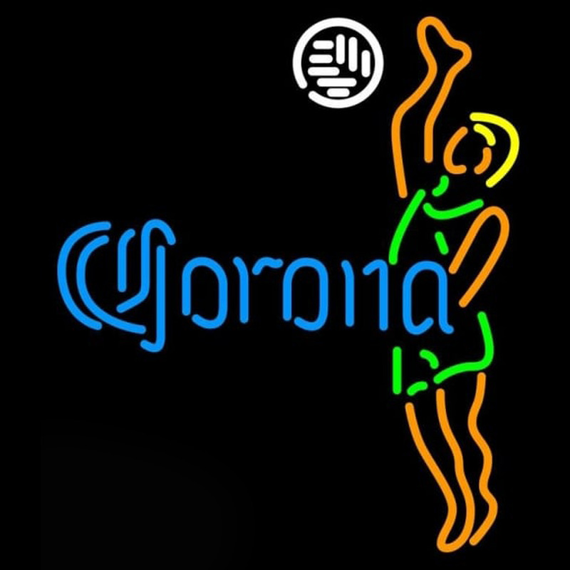 Corona Ball Volleyball boy Beer Sign Neonskylt