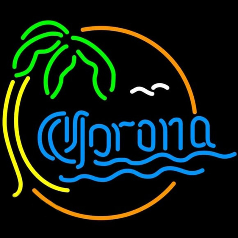 Corona Classic Palm Tree Beer Sign Neonskylt