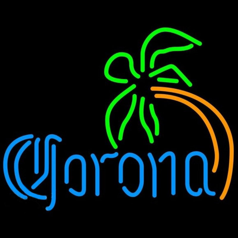 Corona Curved Palm Tree Beer Sign Neonskylt