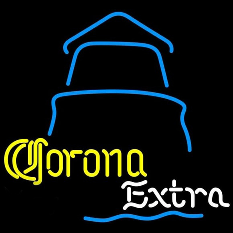Corona E tra Day Lighthouse Beer Sign Neonskylt