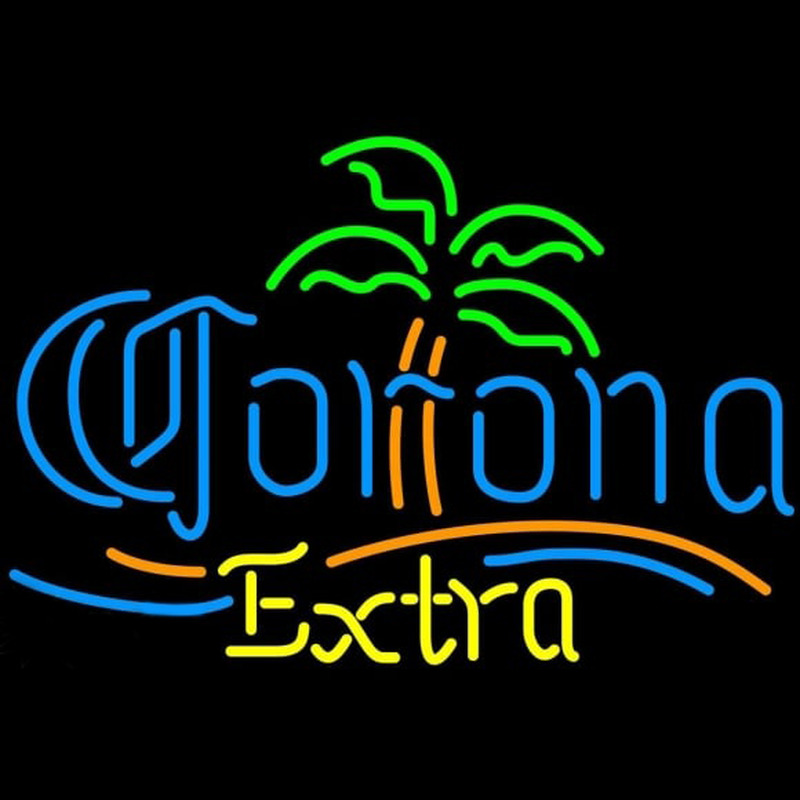 Corona E tra Palm Tree Beer Sign Neonskylt