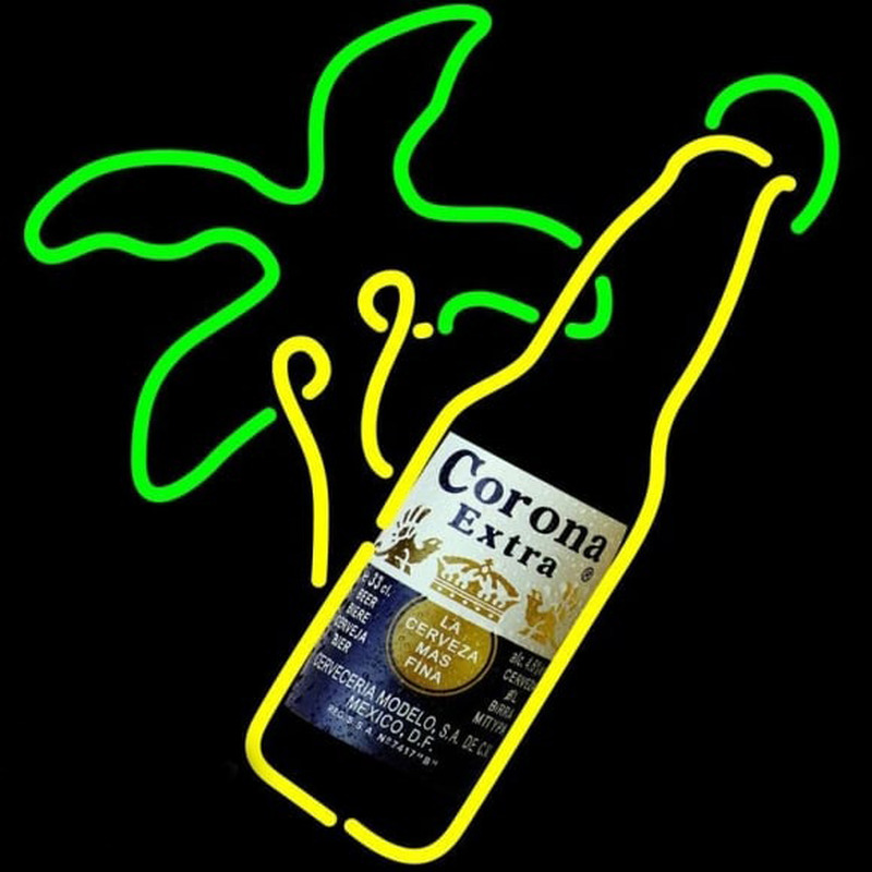 Corona E tra Palm Tree Bottle Beer Sign Neonskylt