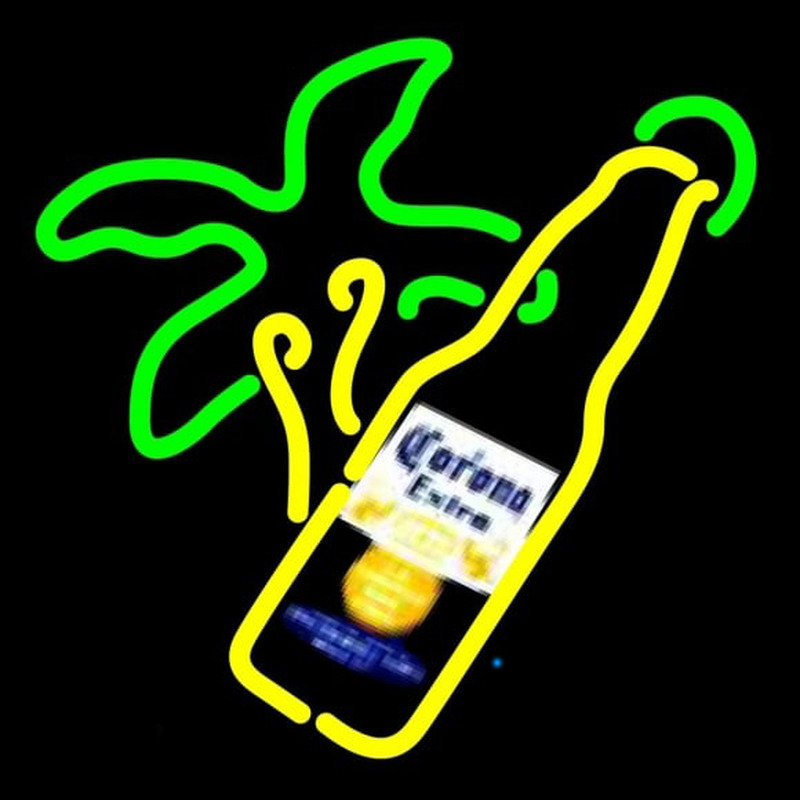 Corona E tra Palm Tree Bottle Beer Sign Neonskylt