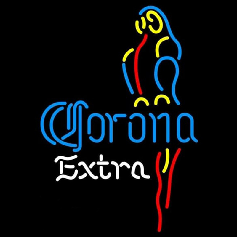 Corona E tra Parrot Beer Sign Neonskylt