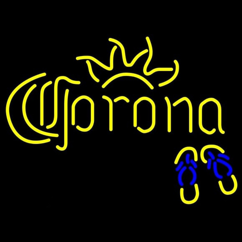 Corona Flip Flops Beer Sign Neonskylt