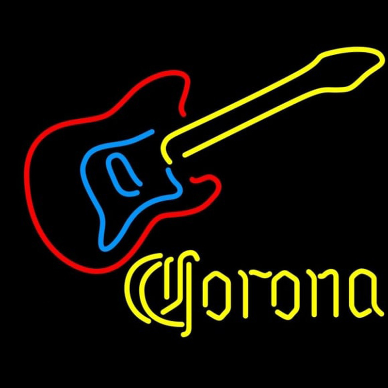 Corona Guitar Beer Sign Neonskylt