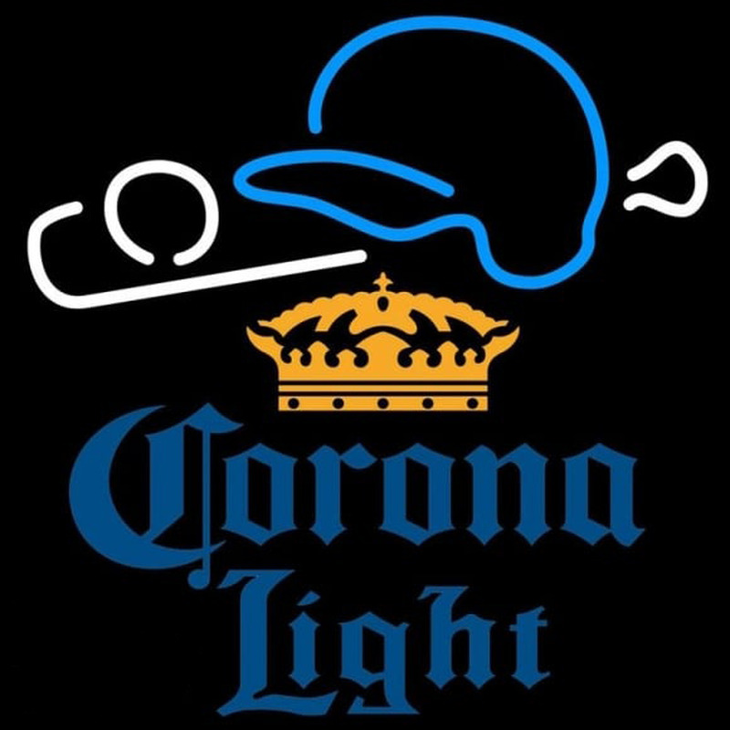 Corona Light Baseball Beer Sign Neonskylt