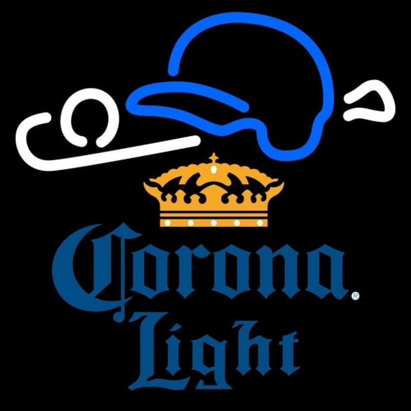 Corona Light Baseball Beer Sign Neonskylt