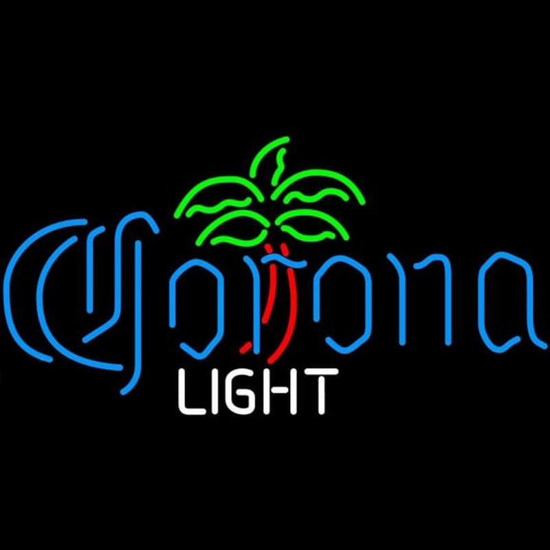 Corona Light Dominator Palm Tree Beer Sign Neonskylt