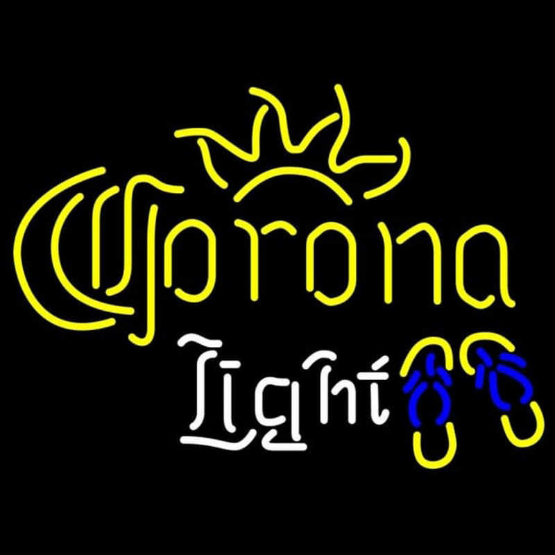 Corona Light Flip Flops Beer Sign Neonskylt