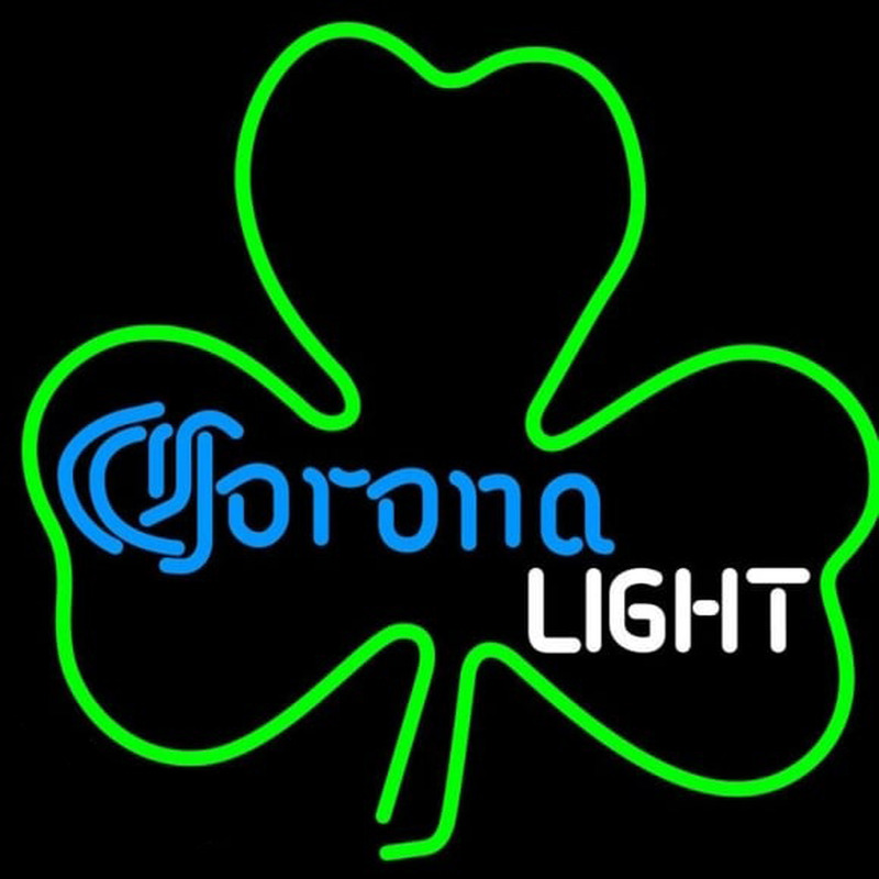 Corona Light Green Clover Beer Sign Neonskylt