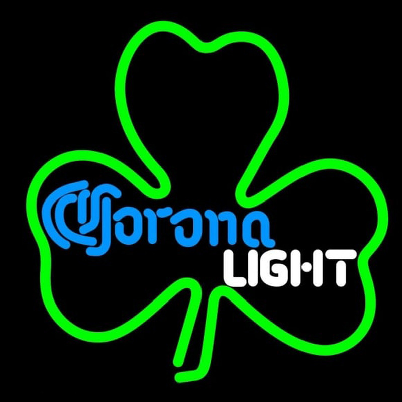 Corona Light Green Clover Beer Sign Neonskylt