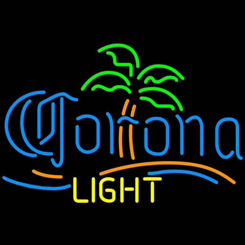 Corona Light Palm Tree Beer Sign Neonskylt