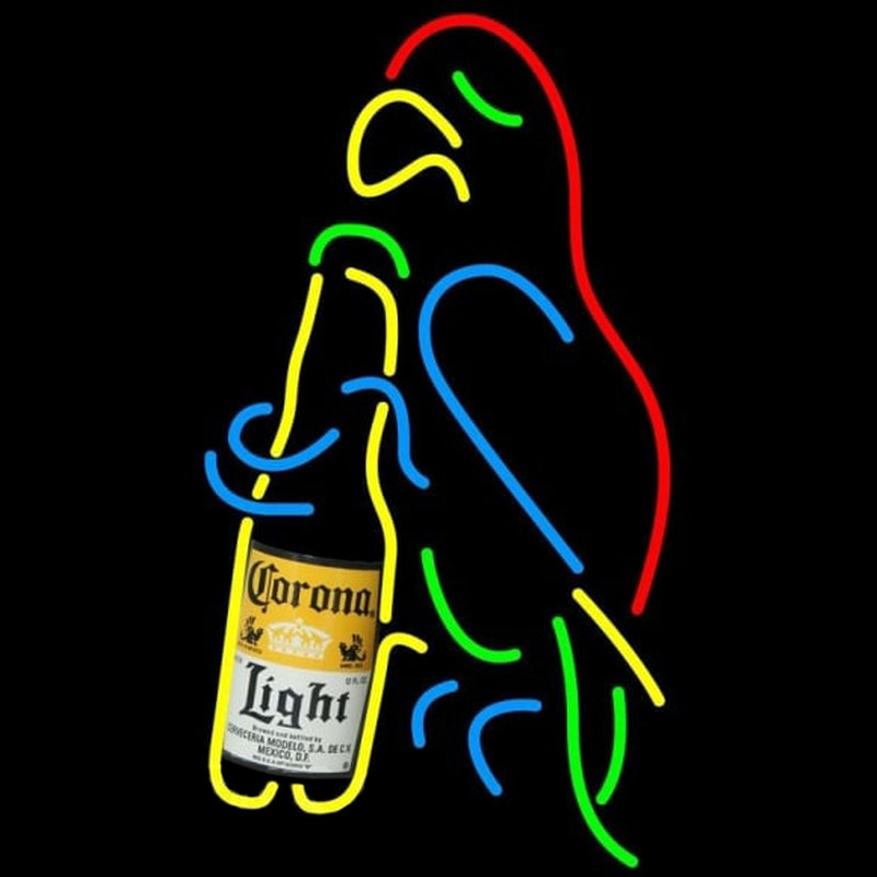 Corona Light Parrot Bottle Beer Sign Neonskylt