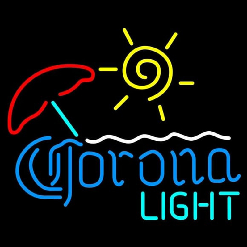 Corona Light Umbrella with Sun Beer Sign Neonskylt