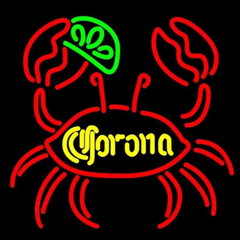 Corona Lime Crab Beer Sign Neonskylt