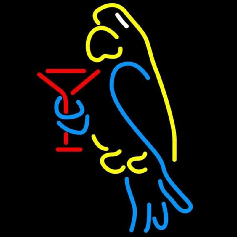 Corona Parrot Martini Glass Beer Sign Neonskylt