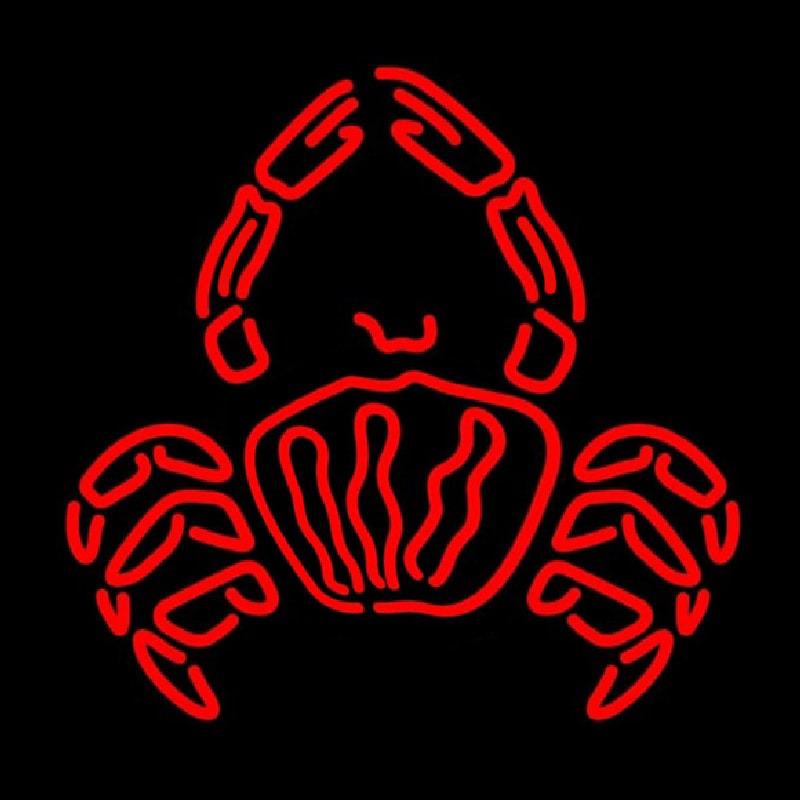 Crab Logo Red Neonskylt