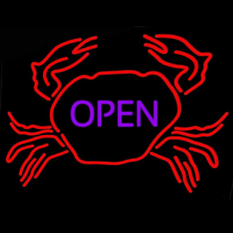 Crab Open 1 Neonskylt
