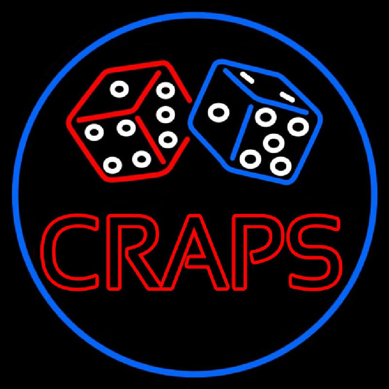 Craps Dise Neonskylt