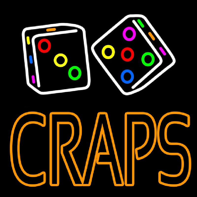 Craps With Dise 1 Neonskylt