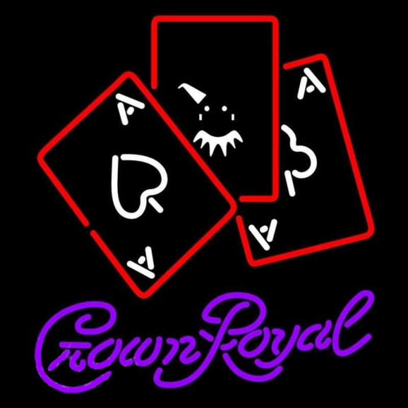 Crown Royal Ace And Poker Beer Sign Neonskylt