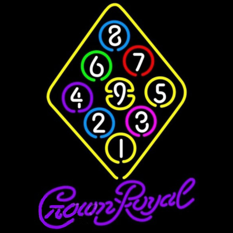 Crown Royal Ball Billiards Rack Pool Beer Sign Neonskylt