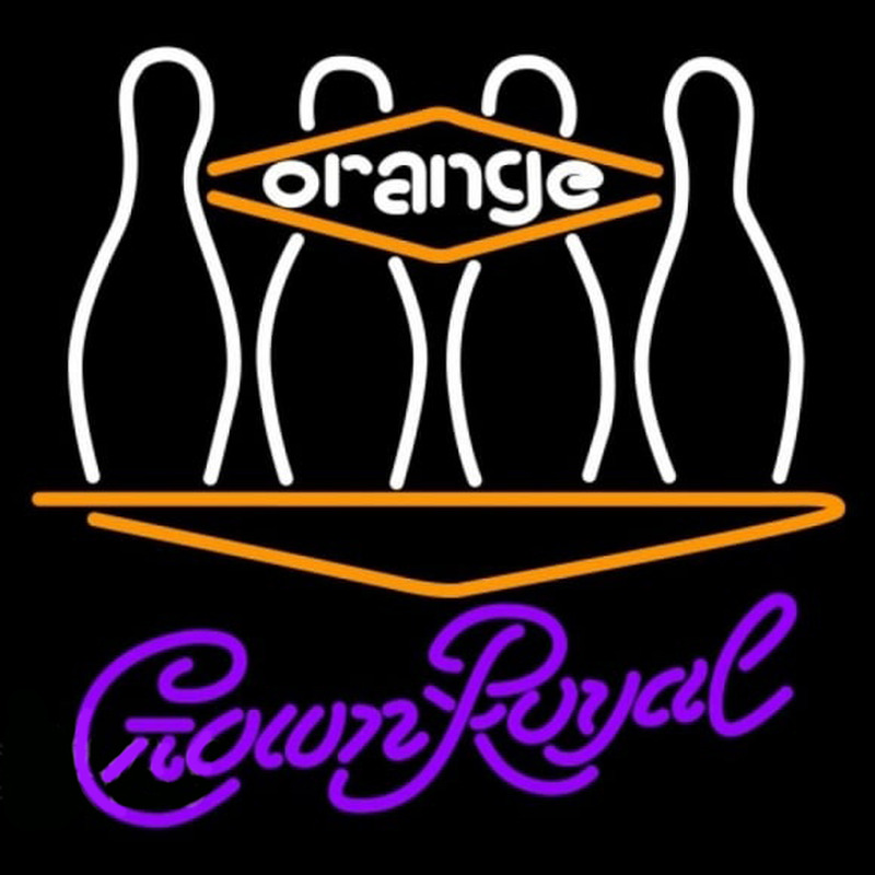 Crown Royal Bowling Orange Beer Sign Neonskylt