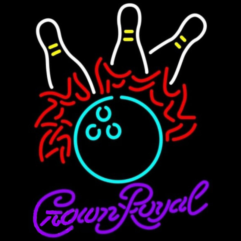 Crown Royal Bowling Pool Beer Sign Neonskylt