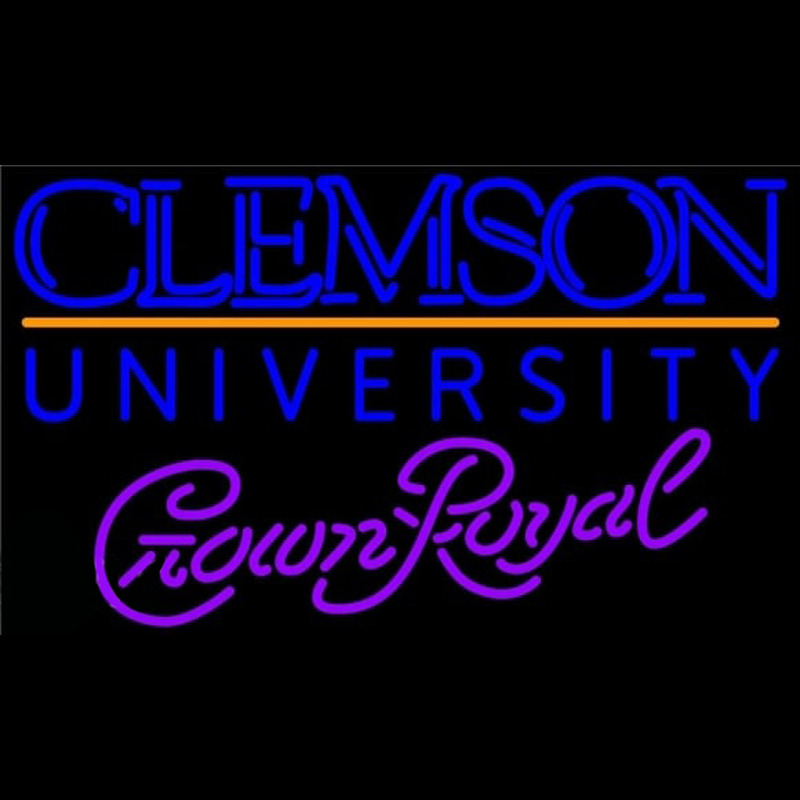 Crown Royal Clemson University Beer Sign Neonskylt