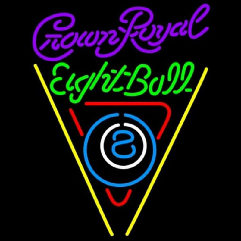 Crown Royal Eightball Billiards Pool Beer Sign Neonskylt